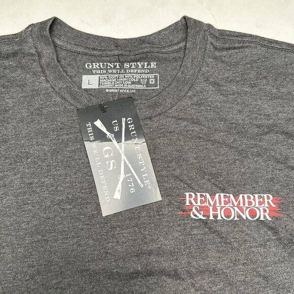 Grunt Style Club Member T-Shirt Mens Remember And Honor Flag Patriotic Large New - Picture 13 of 13